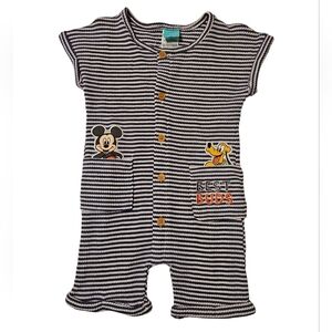 Disney Baby Mickey Pluto Romper 18M Striped Best Buds Outfit